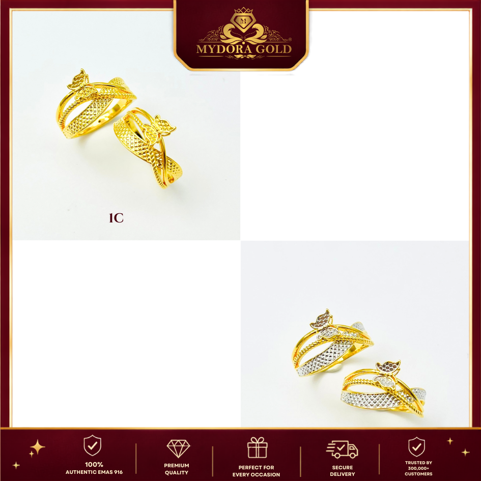 MYDORA Cincin Silang Butterfly Grace (5G) l EMAS 916/22K