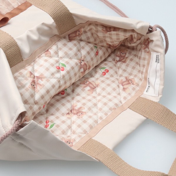 🆕【⭐訂購⭐】🇯🇵日本直送 獨角獸/小熊刺繡 薄紗褶邊 索繩背包🌀 [ELBD-0143][260318]