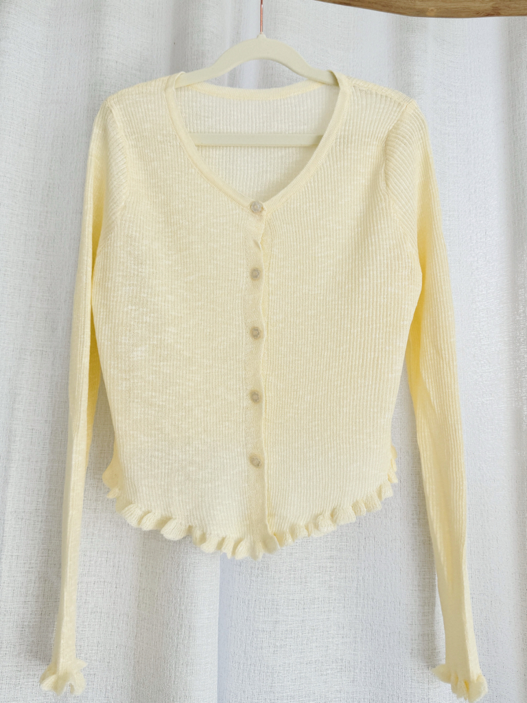 夏日简约木耳边薄外套