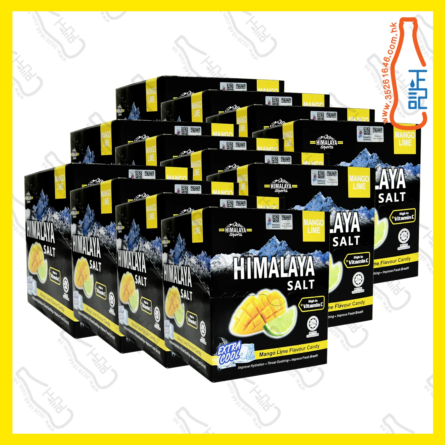 ==BIG9106 Himalaya 喜瑪拉雅山鹽薄荷糖 - 芒果青檸味 x 12包 x【12盒】/箱