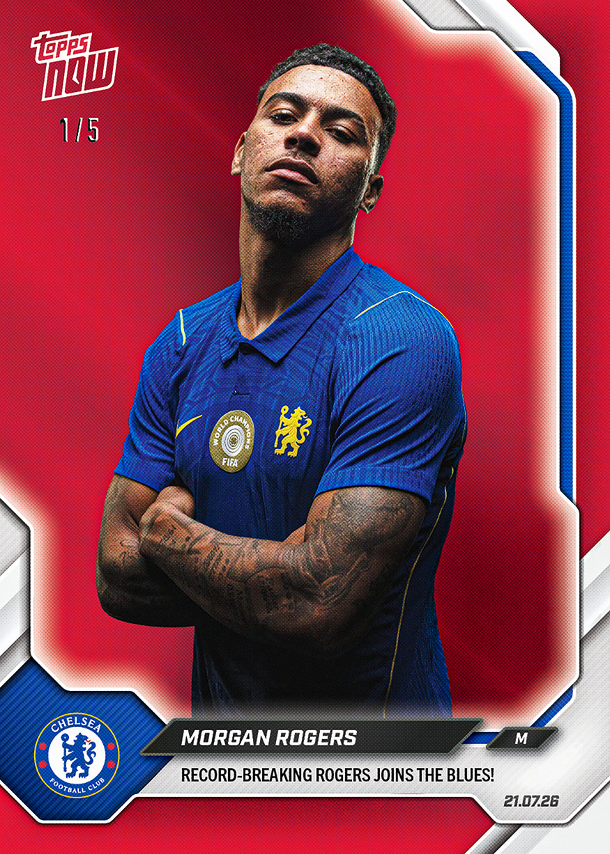 Morgan Rogers - 2026-27 Chelsea FC Topps Now #1 車路士破紀錄加盟卡【團購】