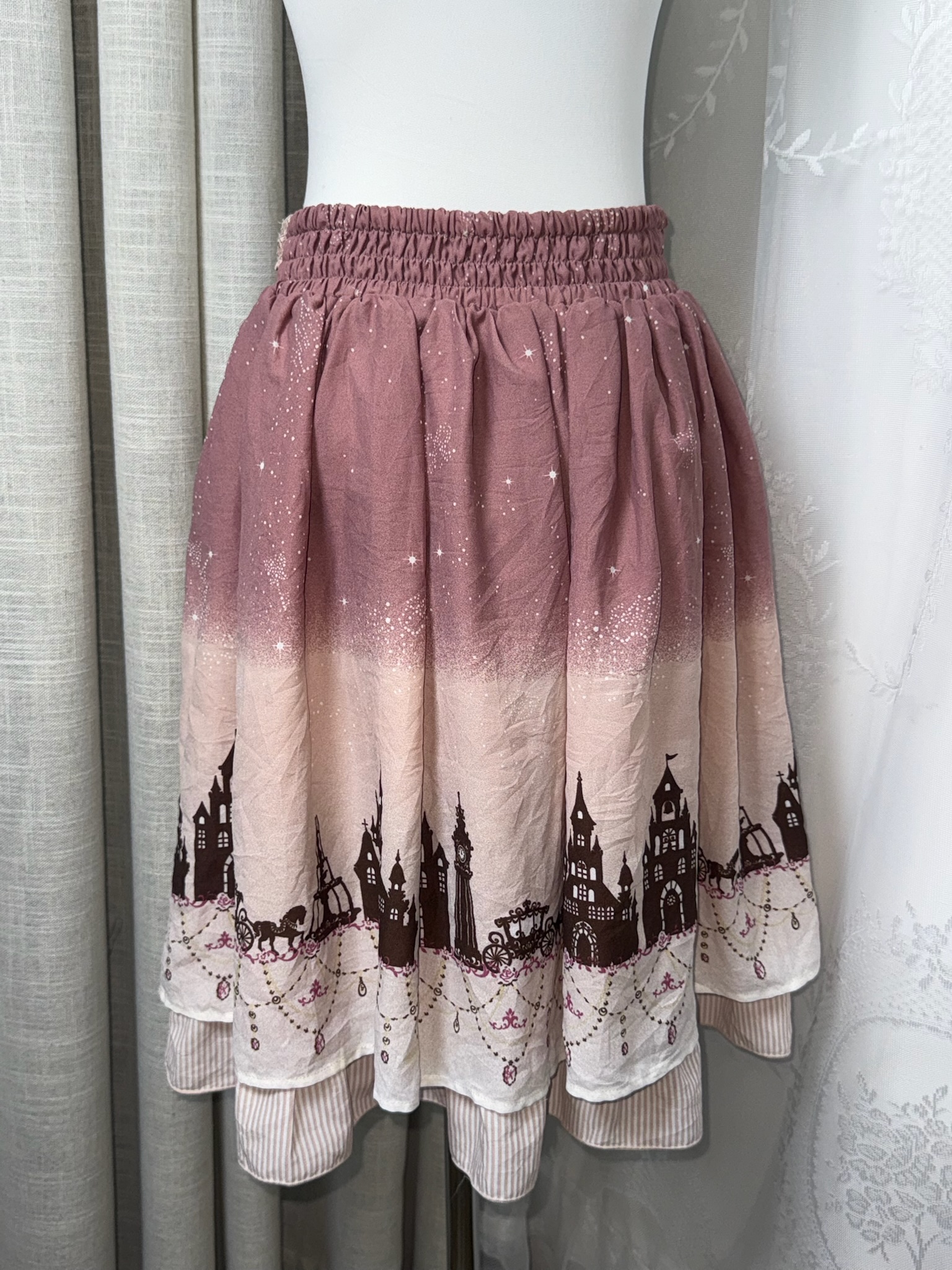Fairytale Castle & Starry Sky Ombre Skirt