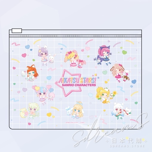 星夢學園 Aikatsu Stars! × Sanrio 幻彩透明ZIP袋 #P-AKG0355 [A3] (PRE-ORDER) [2026/07]