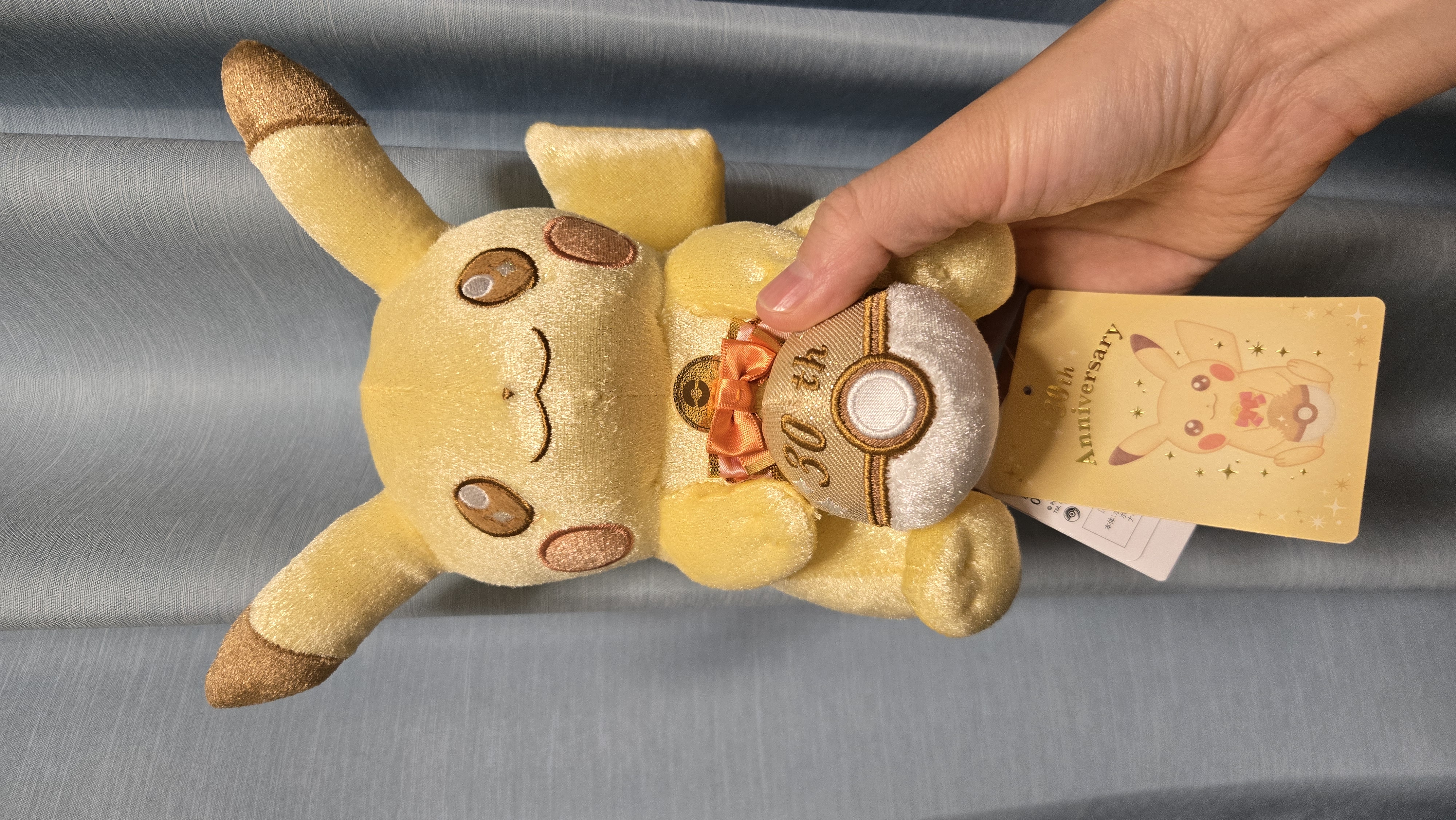 一套2款$459 日本pokemon 寶可夢皮卡丘比加超30週年紀念毛絨 公仔+掛件