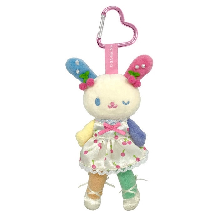 現貨｜Sanrio Usahana 彩耳兔 長腿 日版 毛公仔 吊飾 掛件 連心形扣 (US55-02)