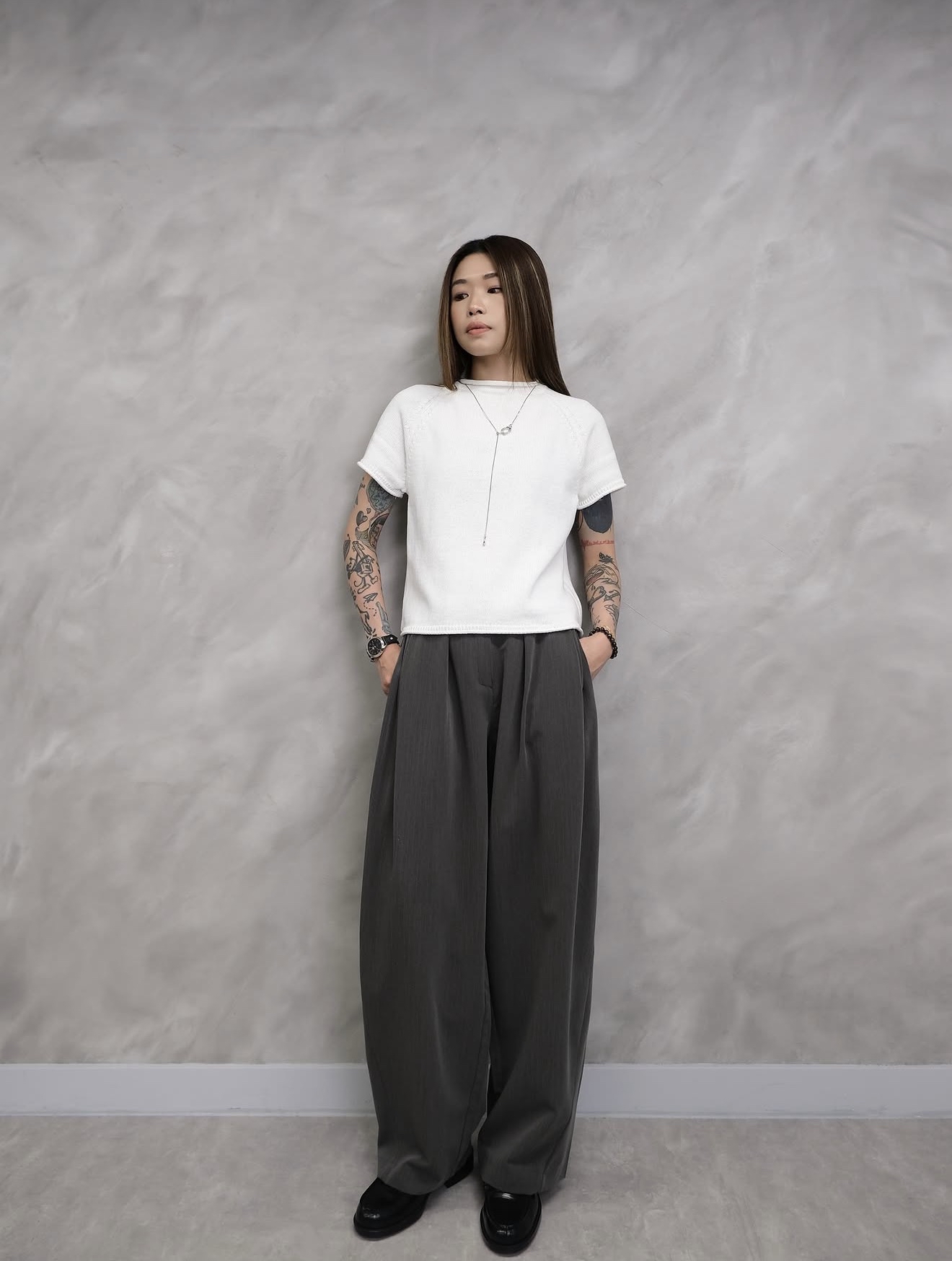 (重做必買款)The Rolled-Edge Raglan Knit Top #top153