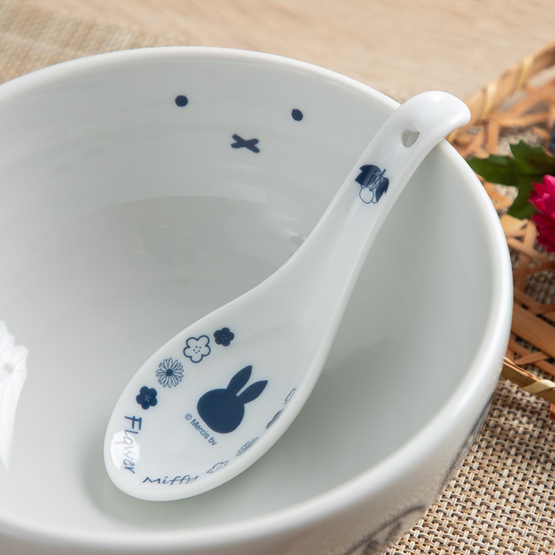 miffy MF限定 陶瓷 和風 烏冬碗 連匙羹