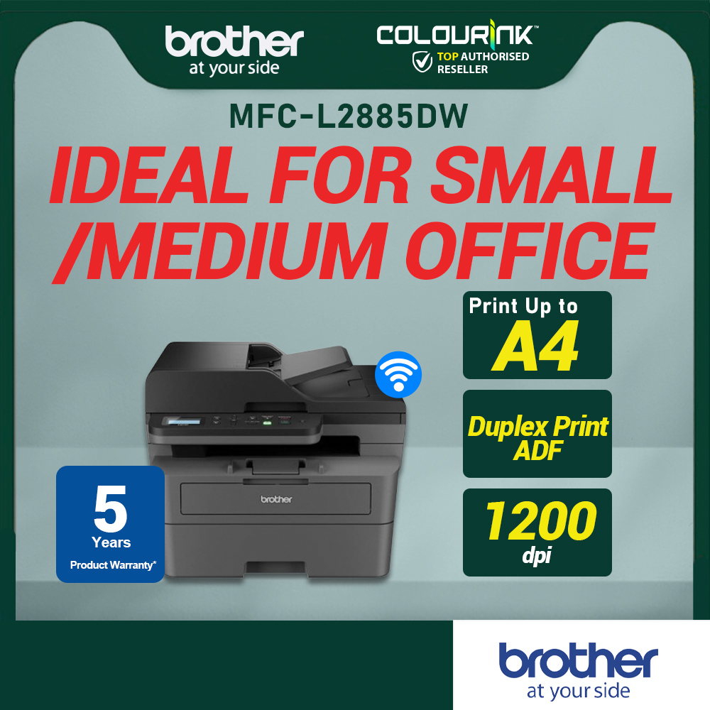 Brother MFC-L2885DW All in One Wireless Mono Laser Printer Auto 2 Sided Print Scan Copy Fax NFC Connection