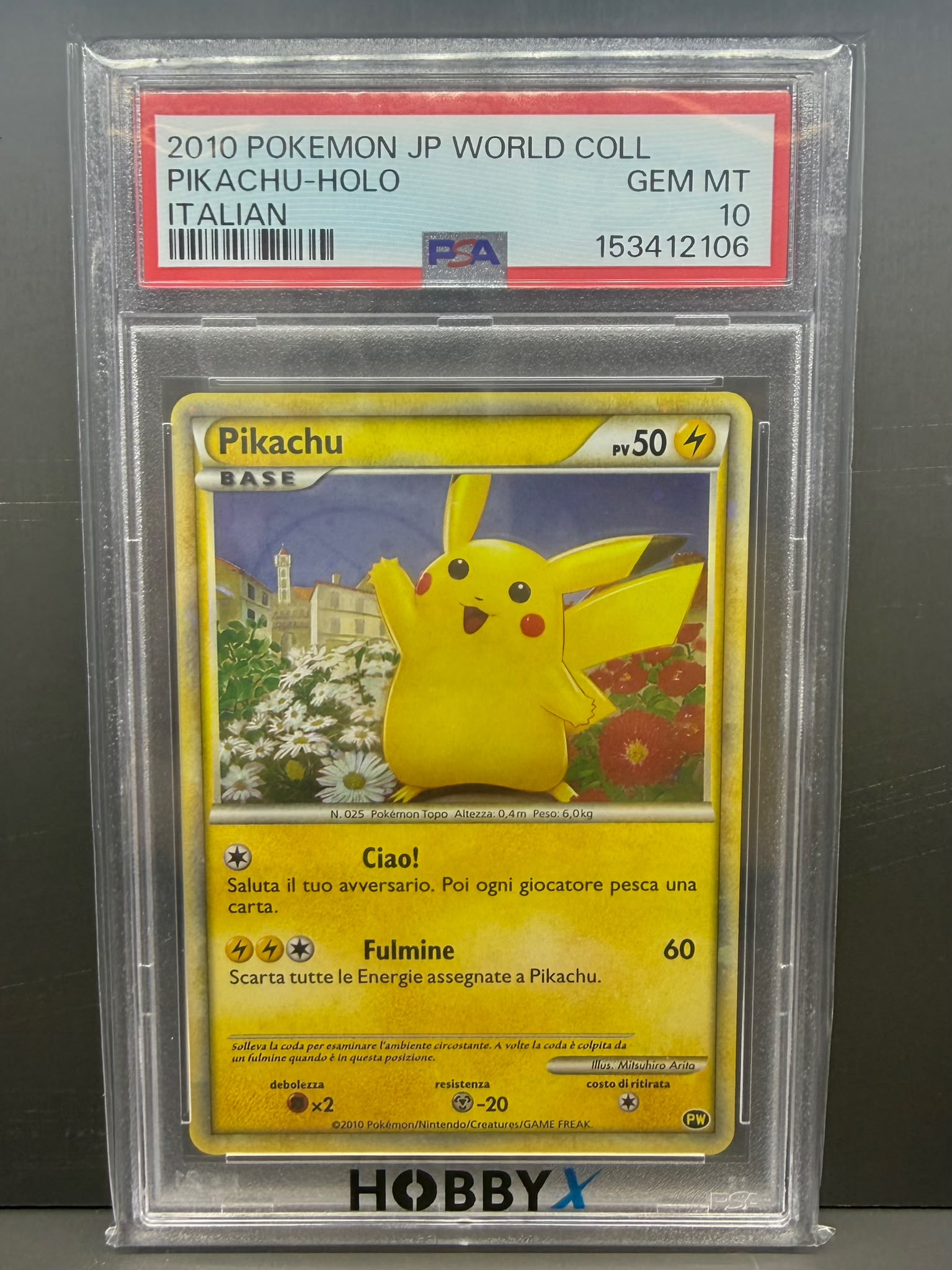 2010年 寶可夢 皮卡丘 義大利文 閃卡 PSA GEM MT 10 世界收藏級