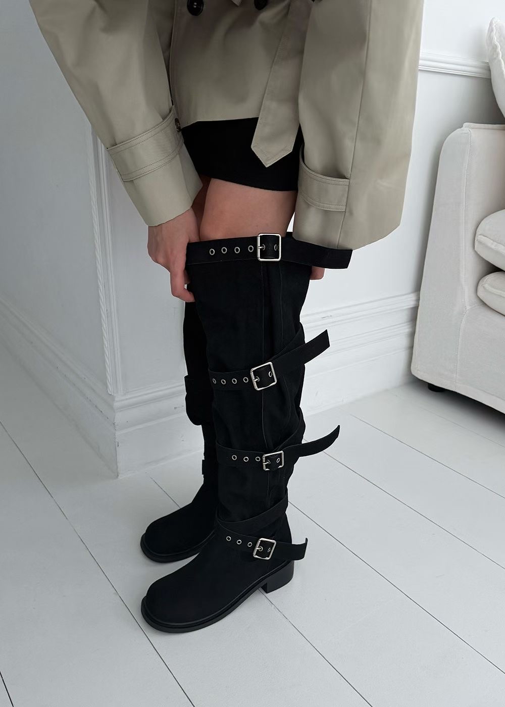 C06 過膝堆堆猄皮Boots
