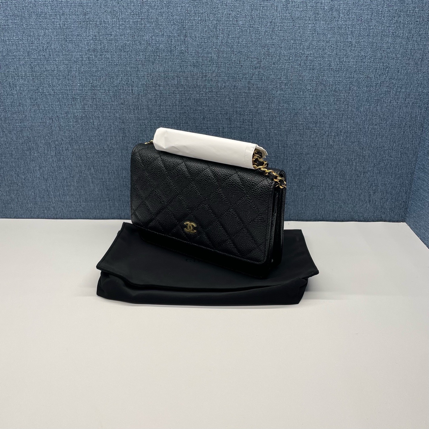 【預訂貨品】閒置新⭐️ 芯片款👜 CHANEL黑金荔枝皮WOC
