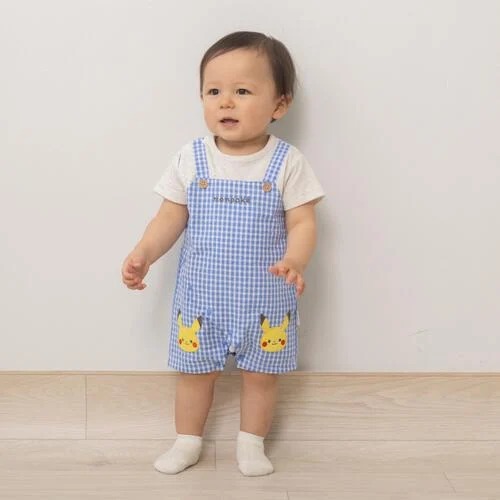 Monpoke比卡超格仔短袖衣 70/80cm