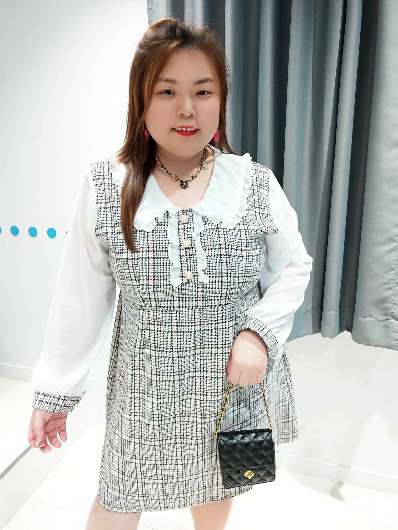 DSE15 法式领小香风连衣裙