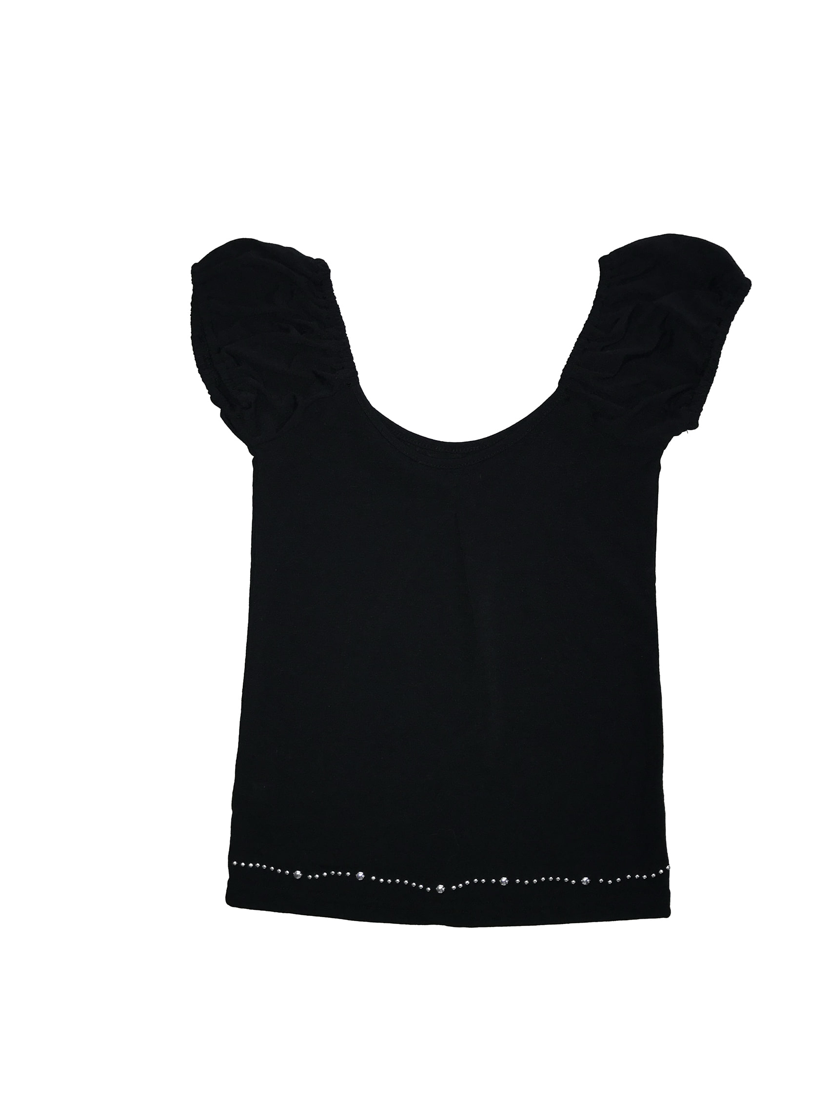 Studded Ruched Cap Sleeve Top