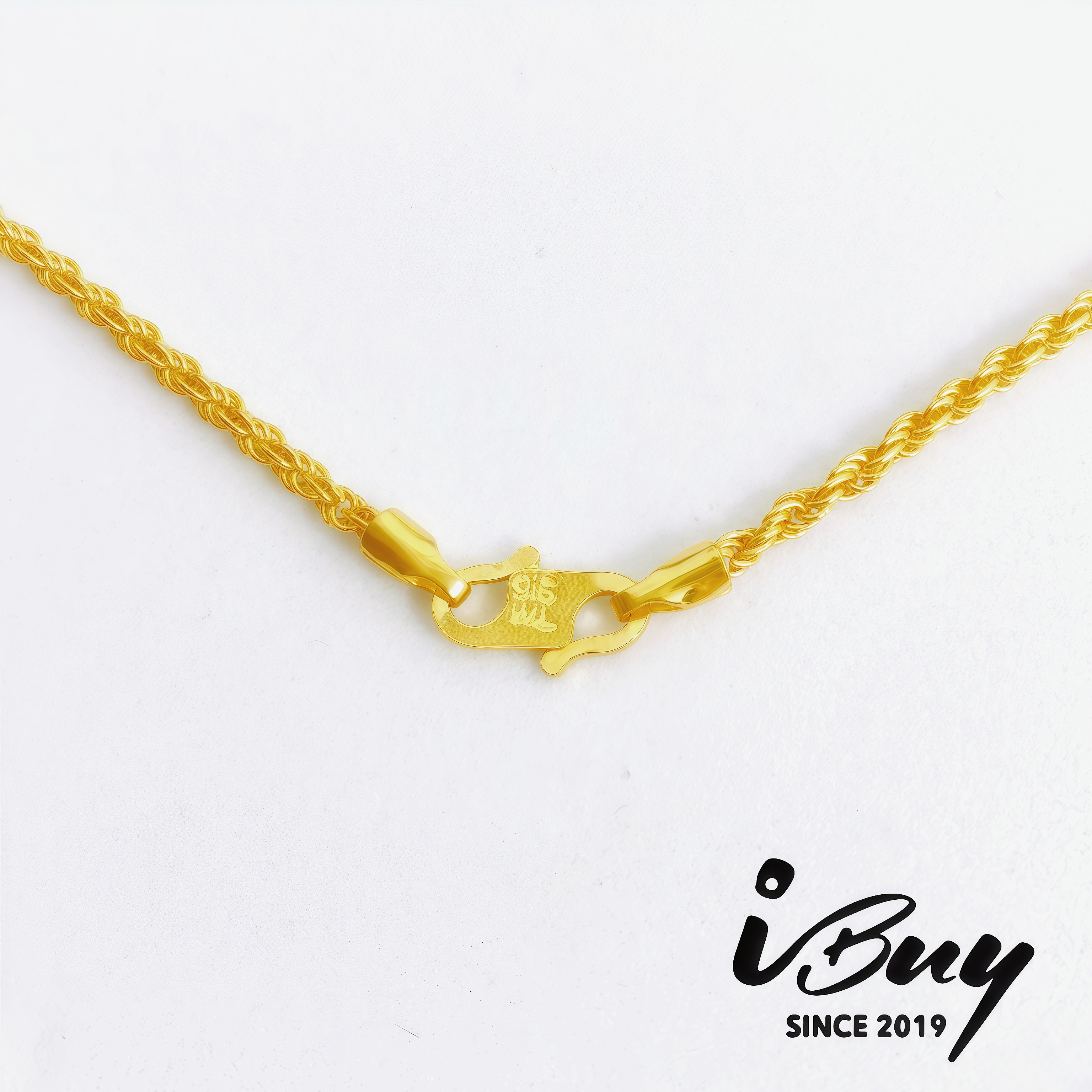 916 GOLD HOLLOW ROPE NECKLACE (030) 916 金 空心麻绳项链 (030)