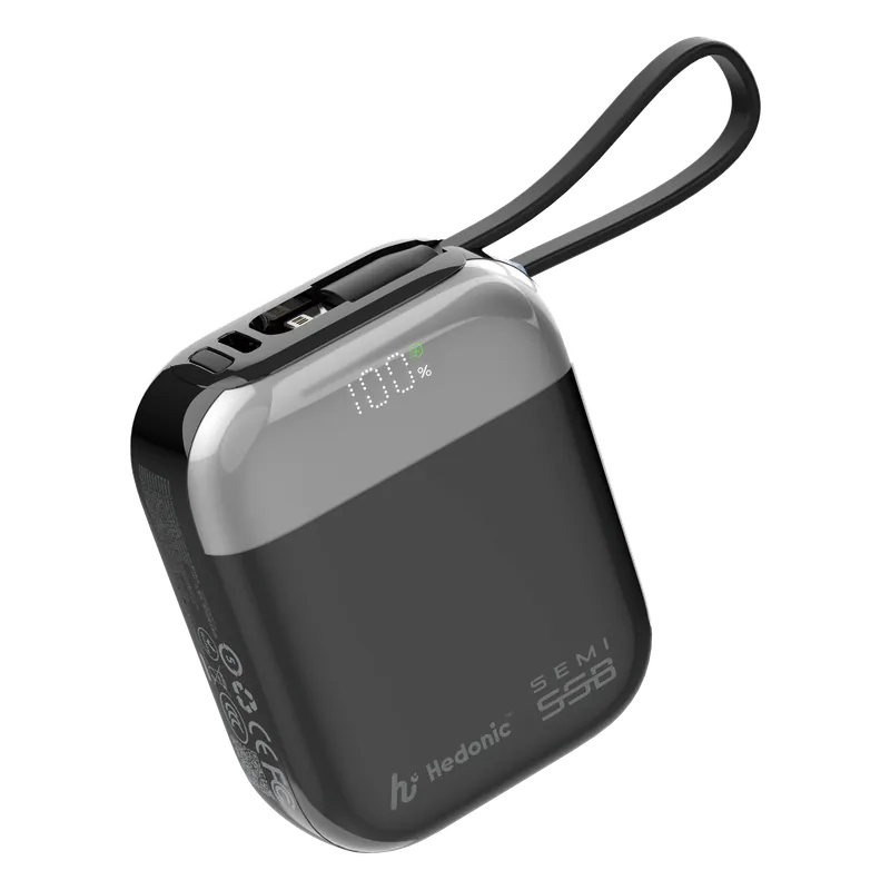 香港行貨 一年保養 CCC 認證 (二維碼) Hedonic™ Semi SSB PD 3.0 20W 內置USB-C & Lightning Cable 行動電源 (A21-B), 81088_81089_81090