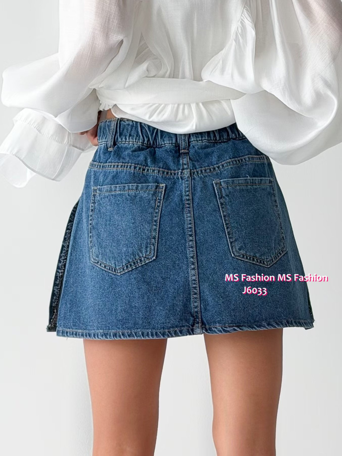 J6033 韓國🇰🇷型格側開叉牛仔裙褲