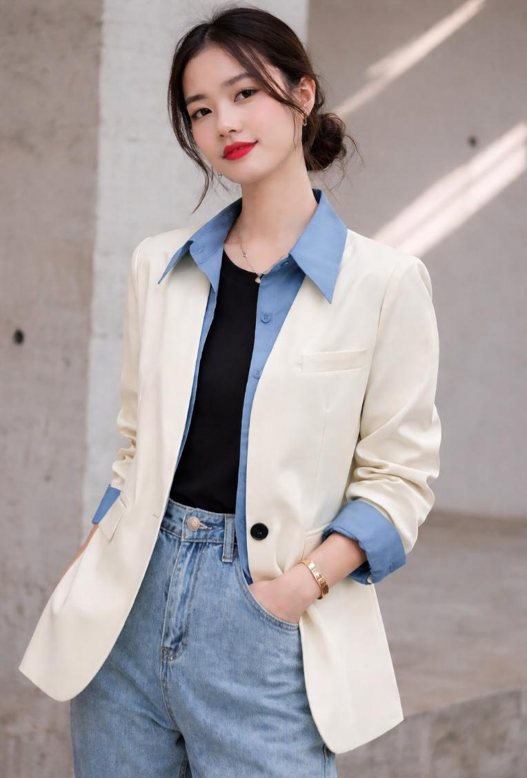 Faux Layered Collar Blazer