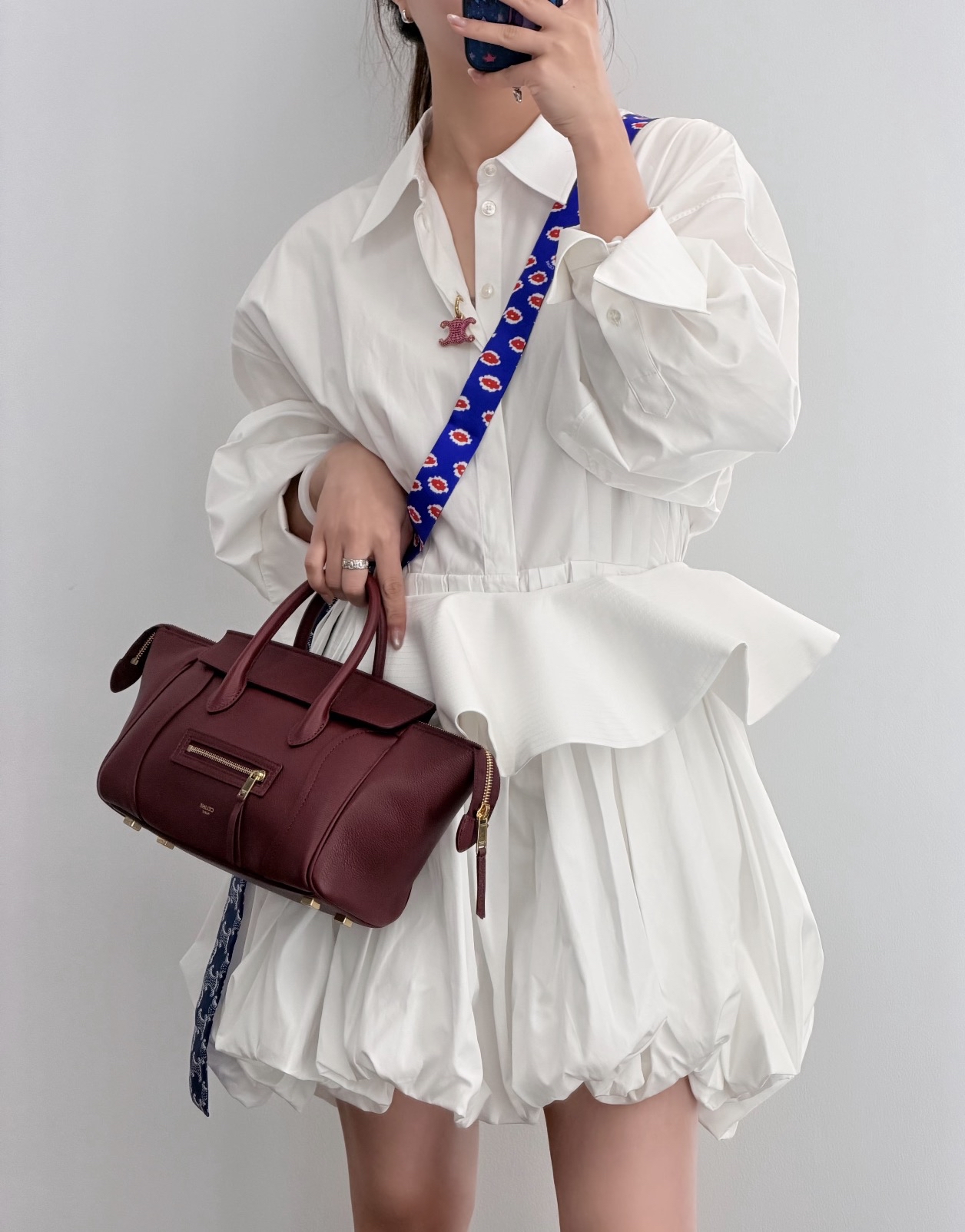 🆕訂貨📮Celine Little Luggage Bag 酒紅色 Size 11x15.5x24cm