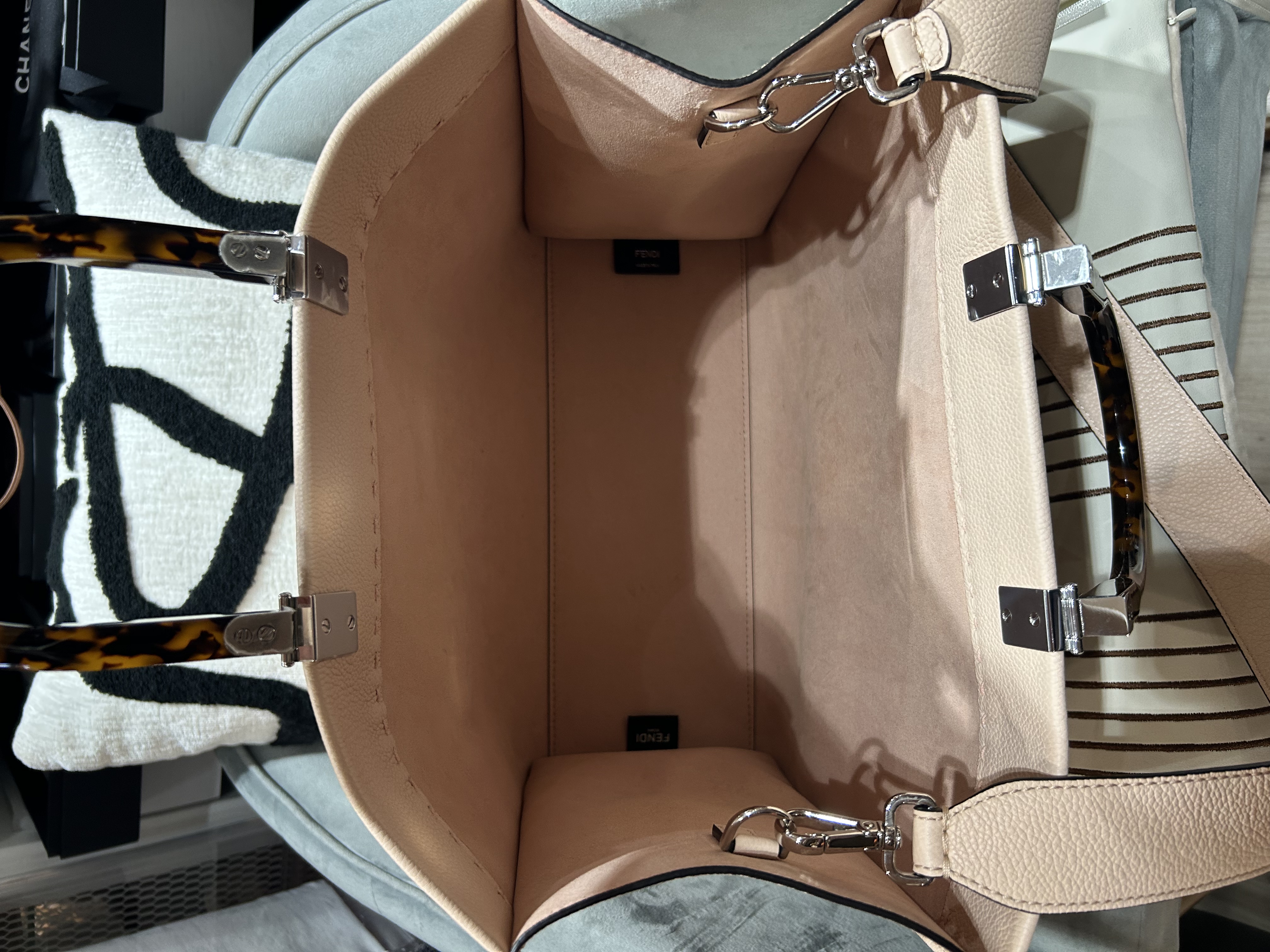Fendi 2Way Shoulder Tote Bag Calfskin 100%Authentic, 99%New