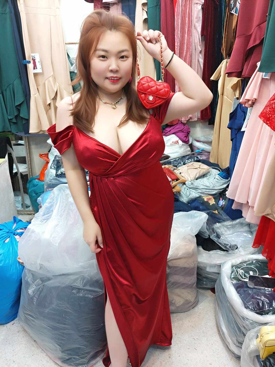 AA06/AA0006 💥新品💥亮面褶皱细吊带开叉修身长礼服