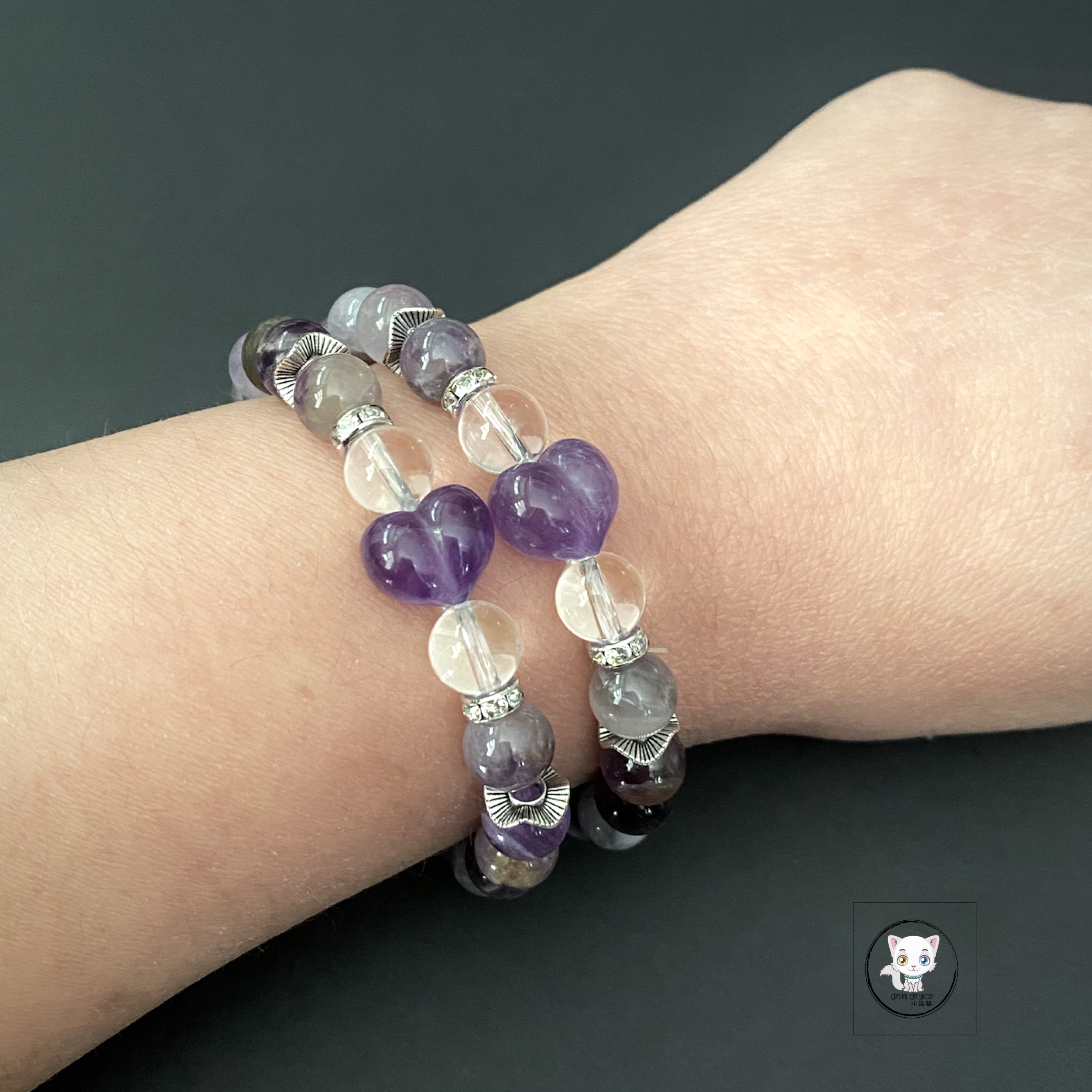 天然紫水晶設計款手鏈 8.5mm