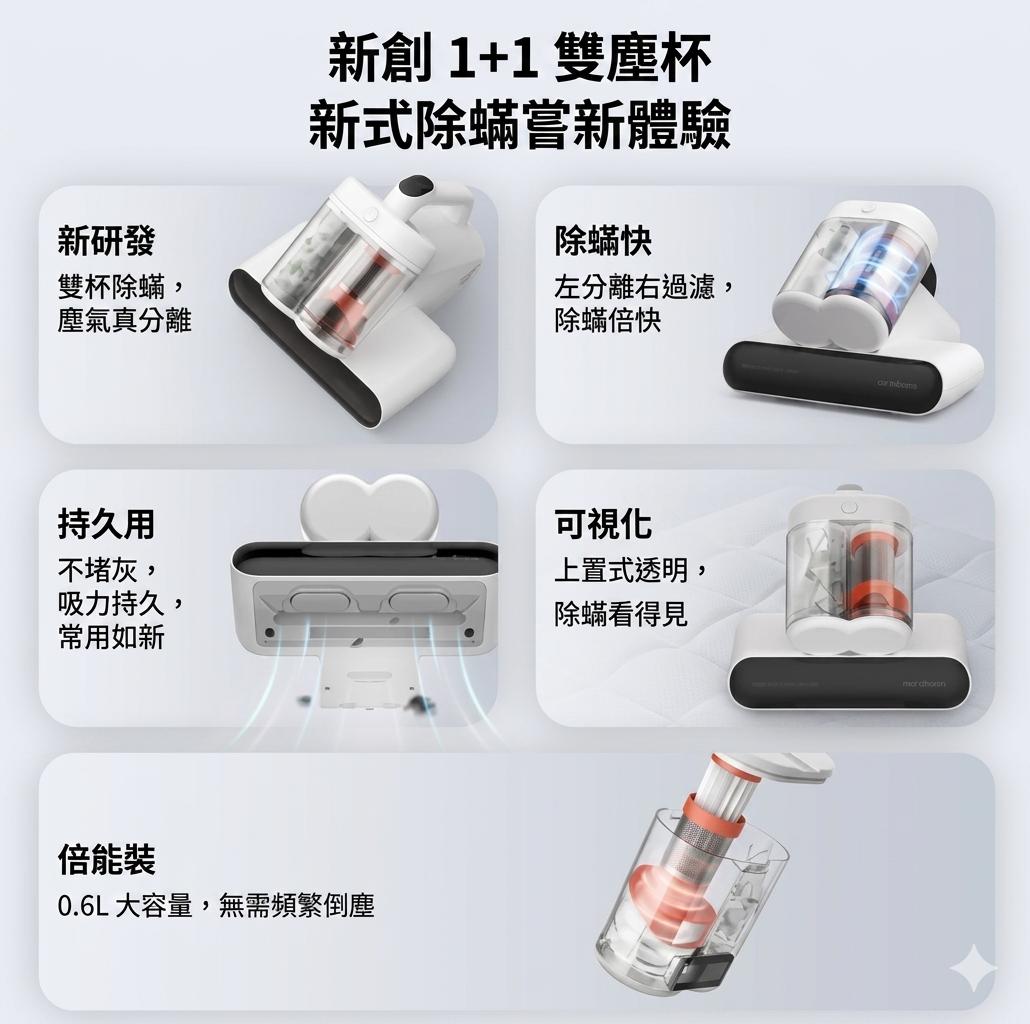 德爾瑪 Deerma 雙塵杯除塵蟎吸塵機 CM980 (預購產品)