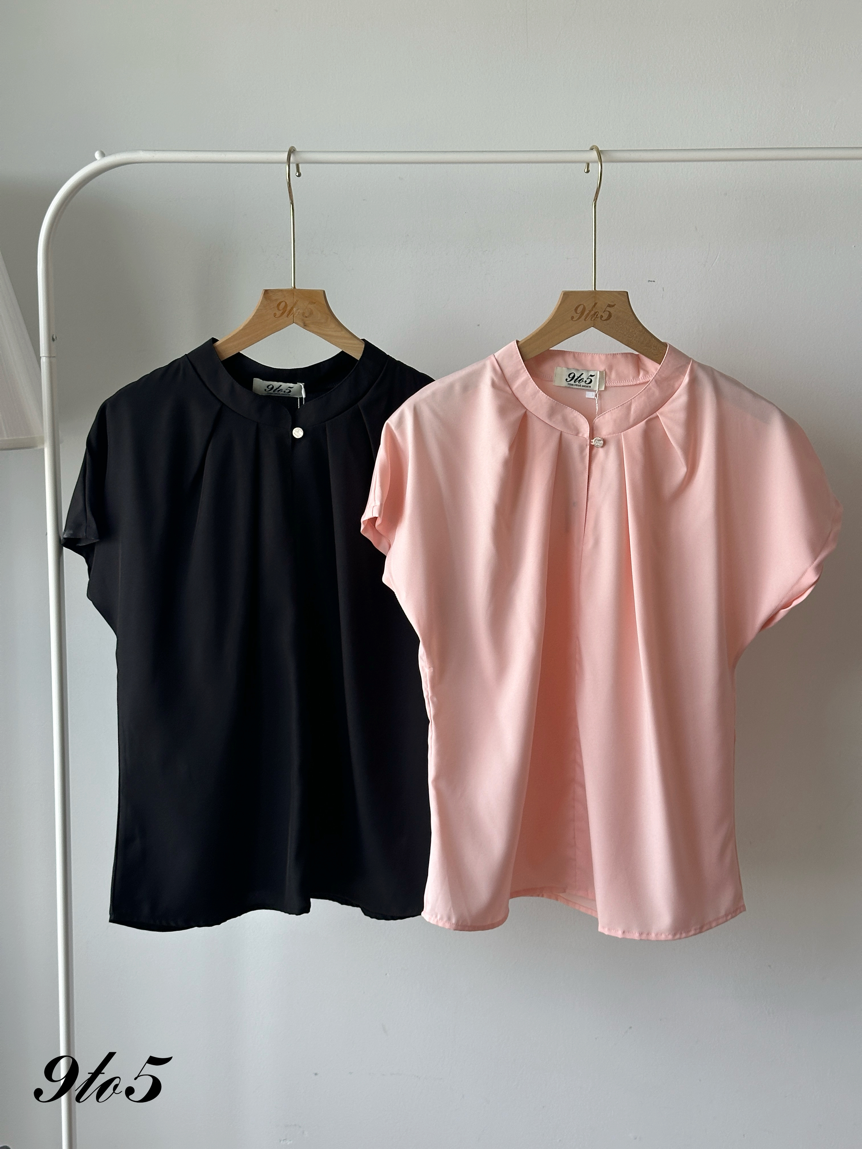 T4304 Mock Neck Ruched Shirt - 4 Colors 