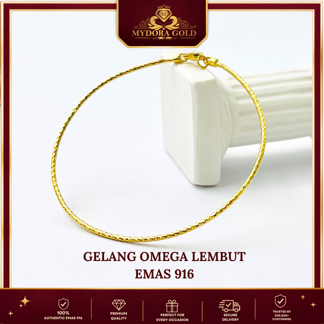 MYDORA Gelang Omega Lembut l EMAS 916/22K