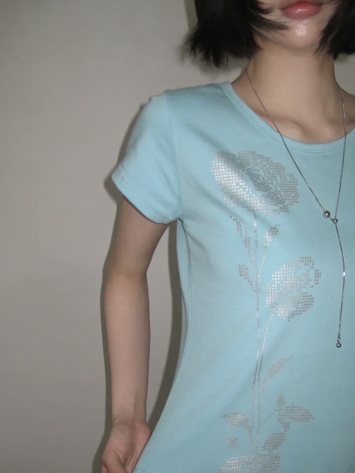 Pixel Rose Graphic Short Sleeve Top