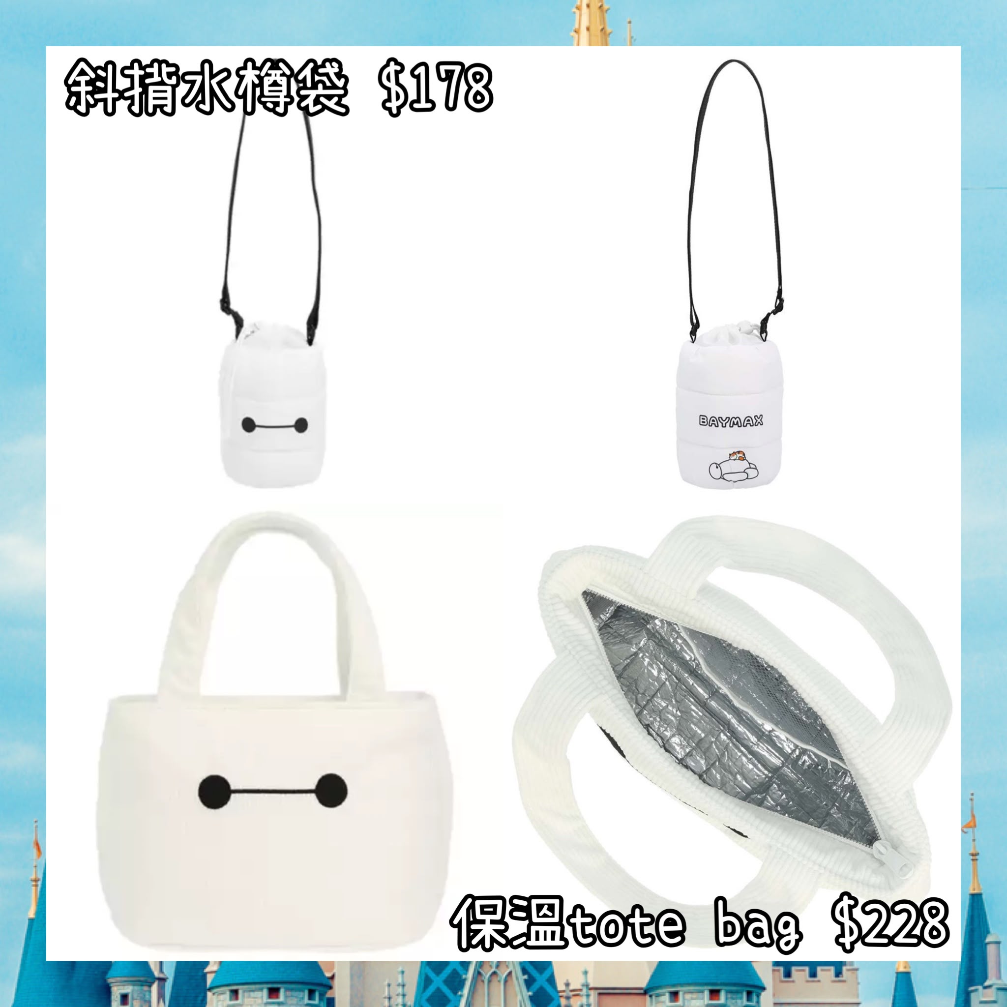 ：日本：DISNEYLAND 園區產品 22/10 日本發賣 斜揹水樽袋 保溫 TOTE BAG