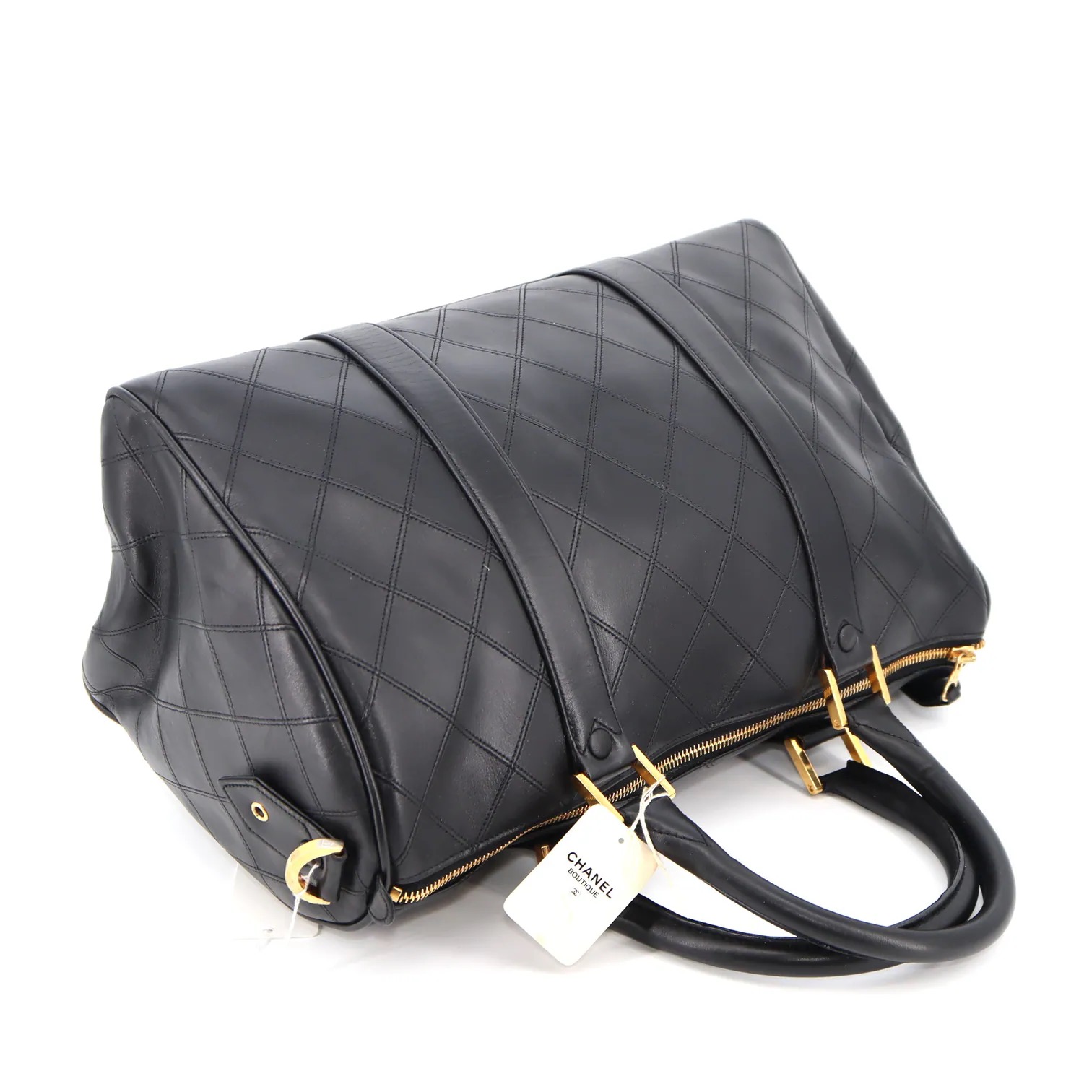 Chanel Bicolor Lambskin Boston Travel Bag