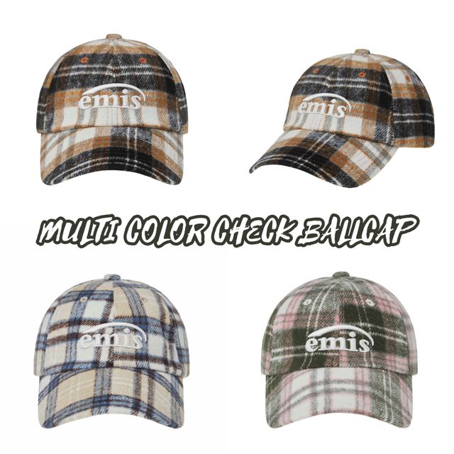 キャップ [EMIS] MULTI COLOR CHECK BALL CAP : 3color EMIS MULTI COLOR CHECK BALL CAP