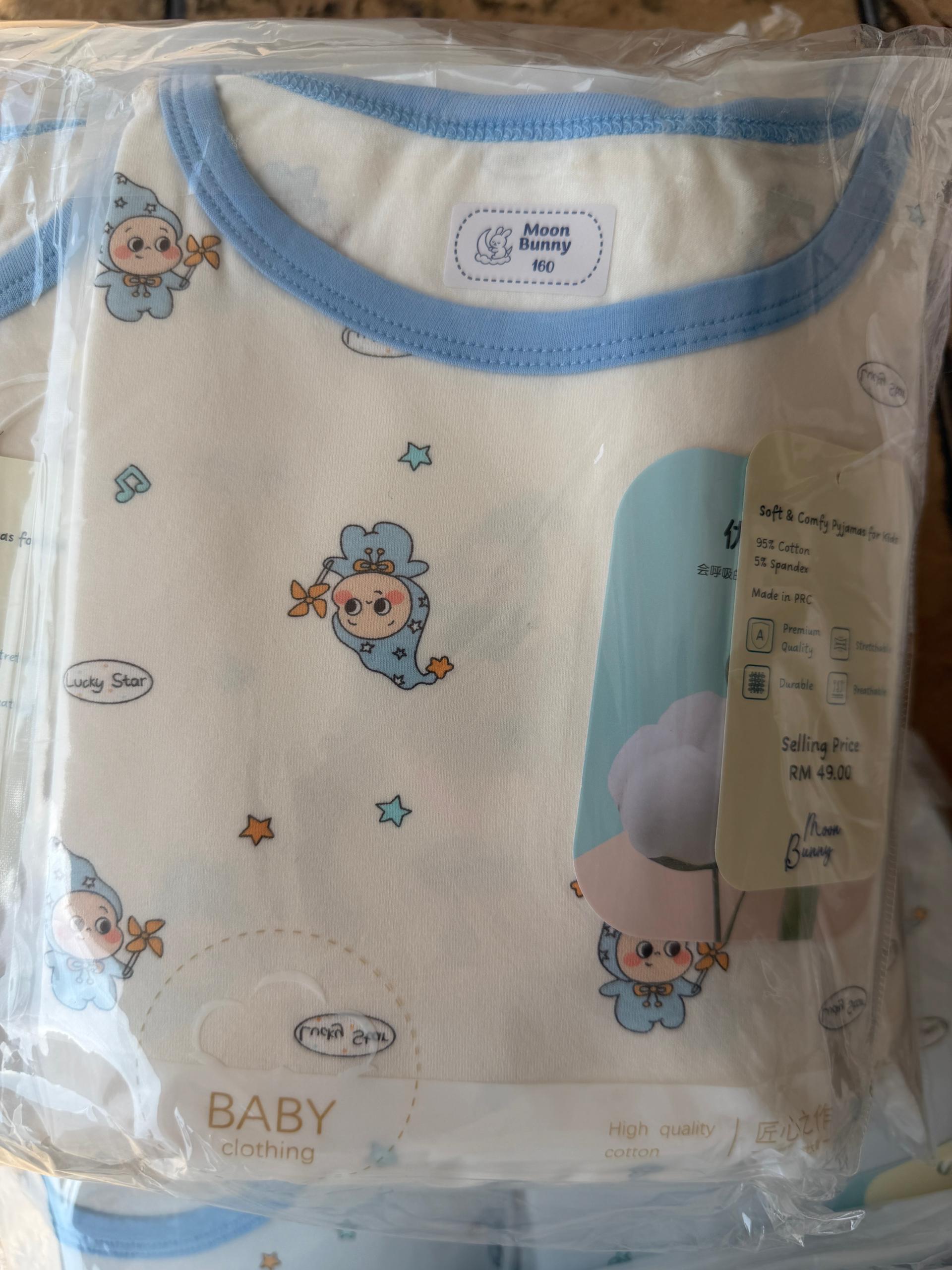 Moon Bunny Soft & Comfy Baby Pyjamas for Kids - 95% Cotton, Cute Cartoon Design
