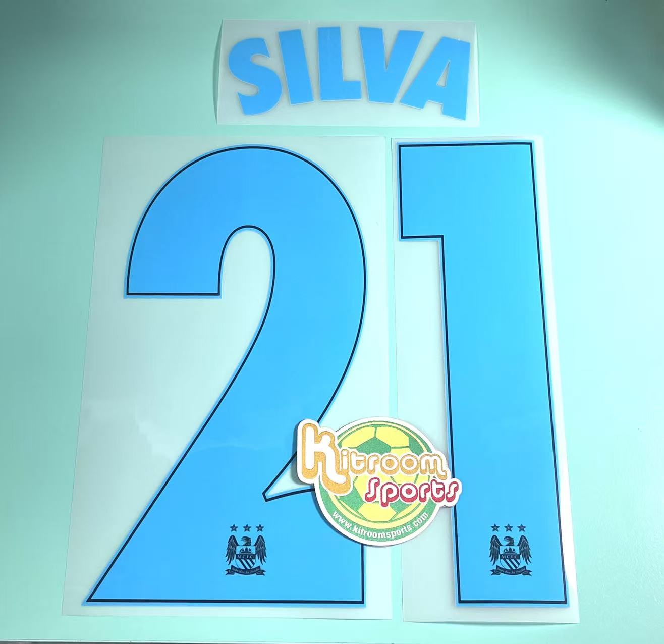 2015-16 Manchester City Away UCL Nameset #21 SILVA