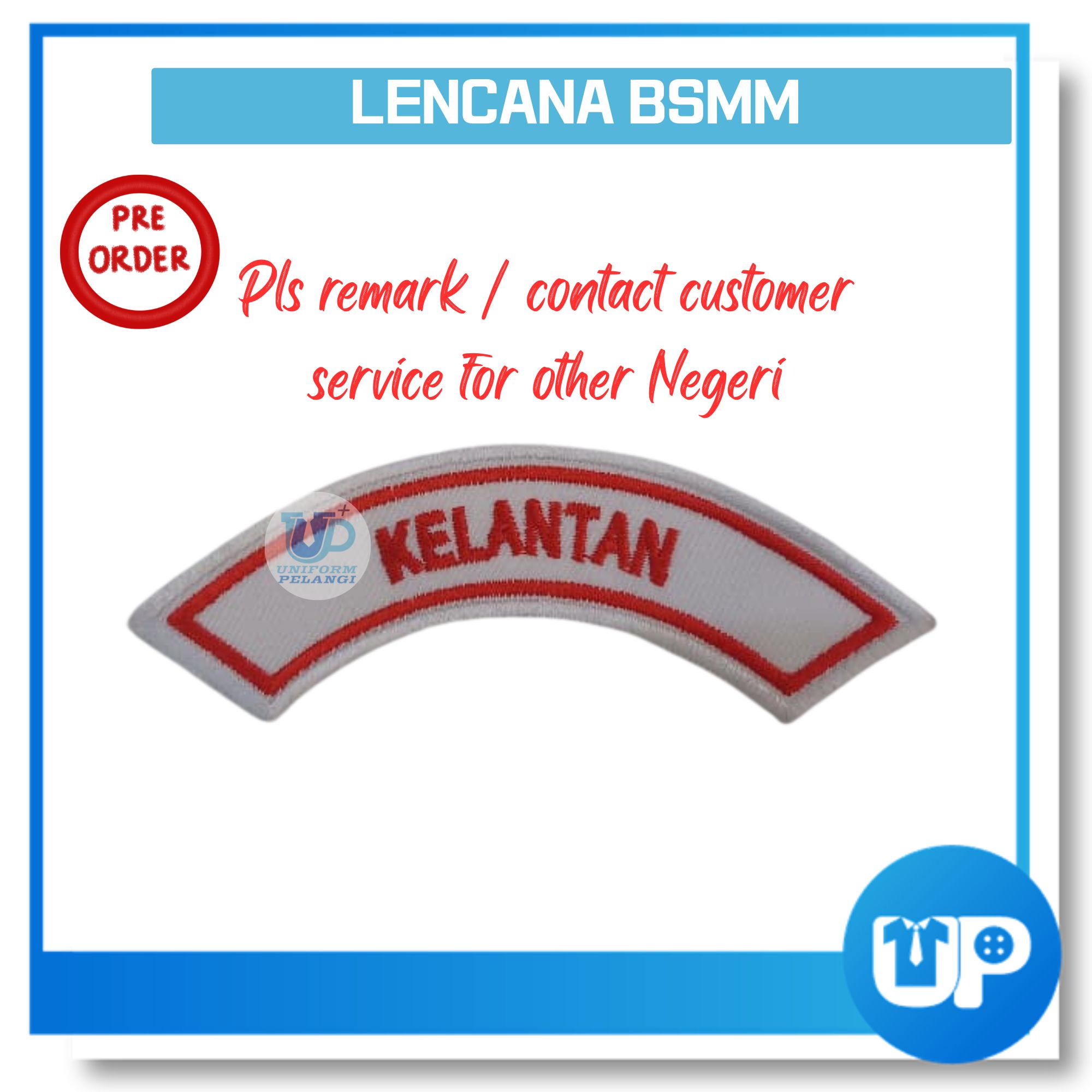 Preorder Customize (NO COD) Lencana Kokurikulum Nombor Kumpulan Pengakap / Negeri Kadet Persatuan BSMM Puteri Islam