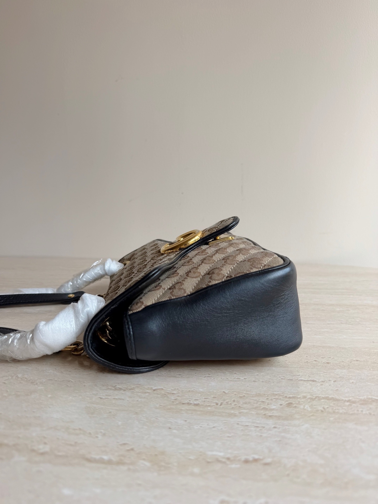 【預訂貨品】Gucci GG+Marmont老花帆布斜孭袋