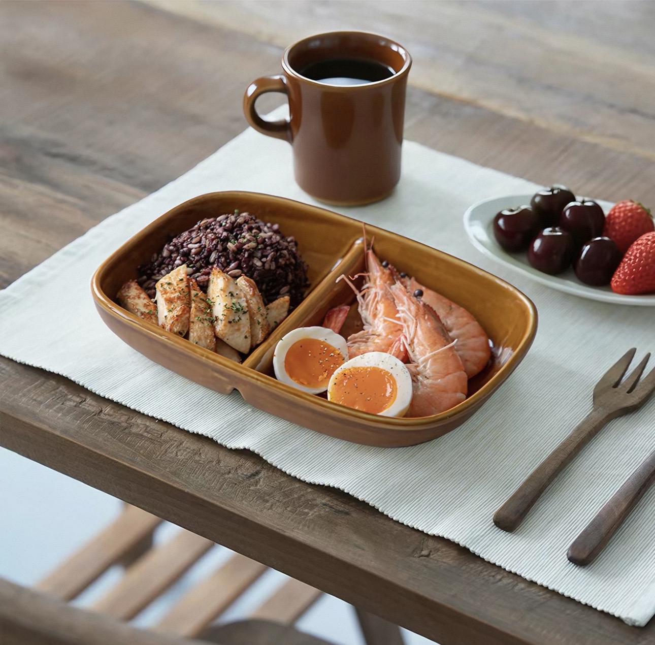 日本霜山耐高溫陶瓷分隔餐盤