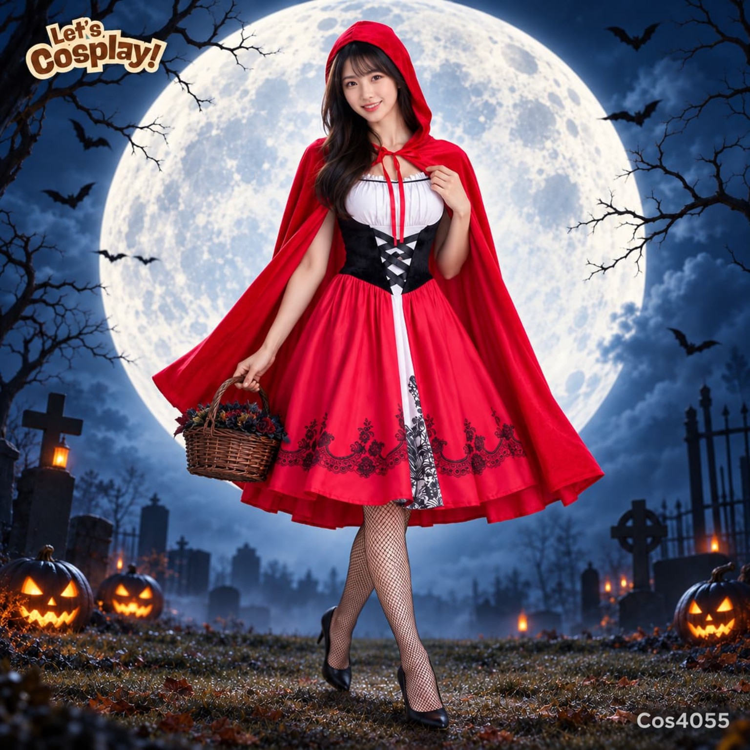 成人小紅帽服裝 Little Red Riding Hood Costume 海洋公園哈囉喂萬聖節角色扮演 Lets Cosplay COS4055