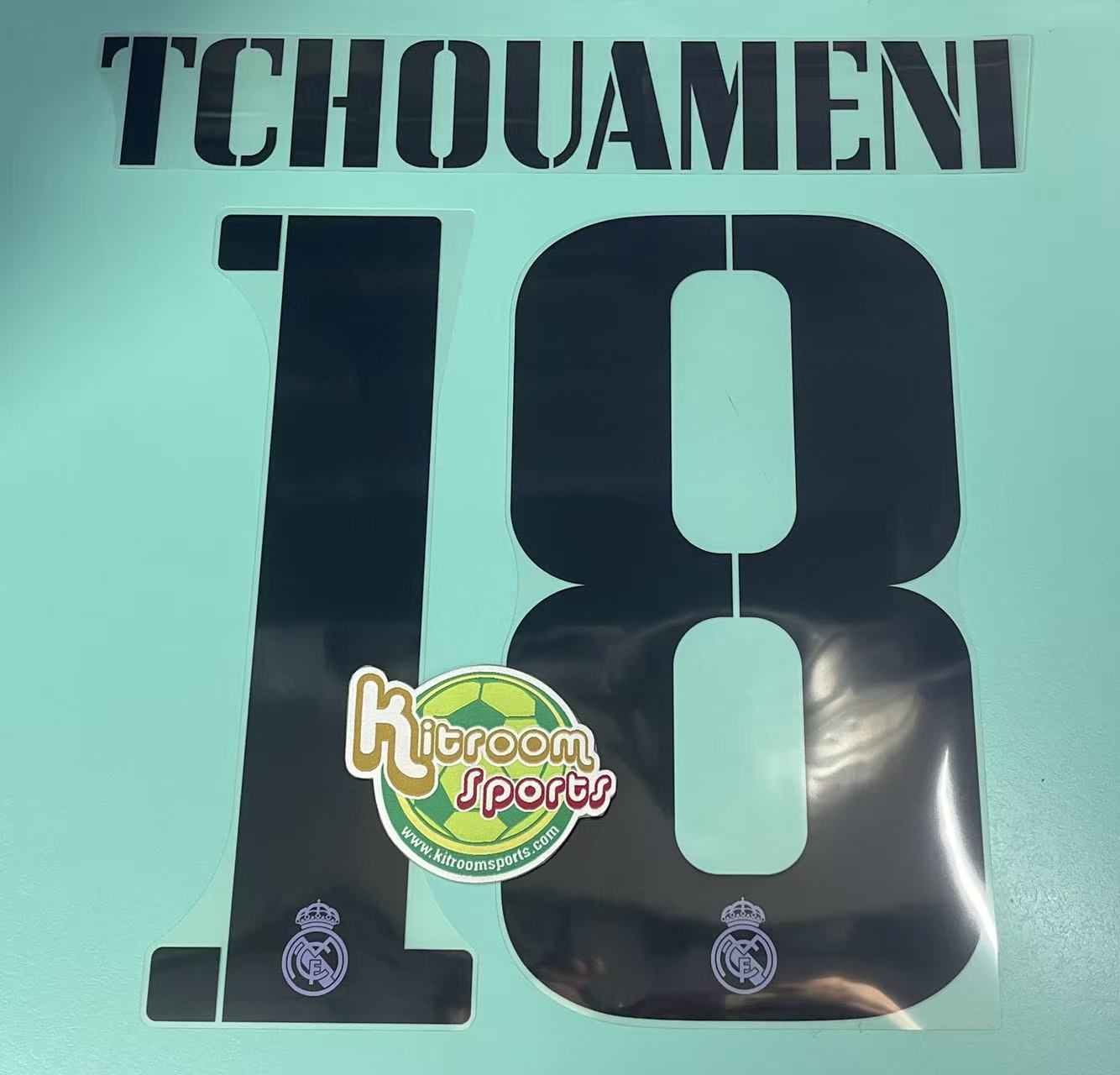 2022-23 Real Madrid Home Nameset #18 TCHOUAMENI