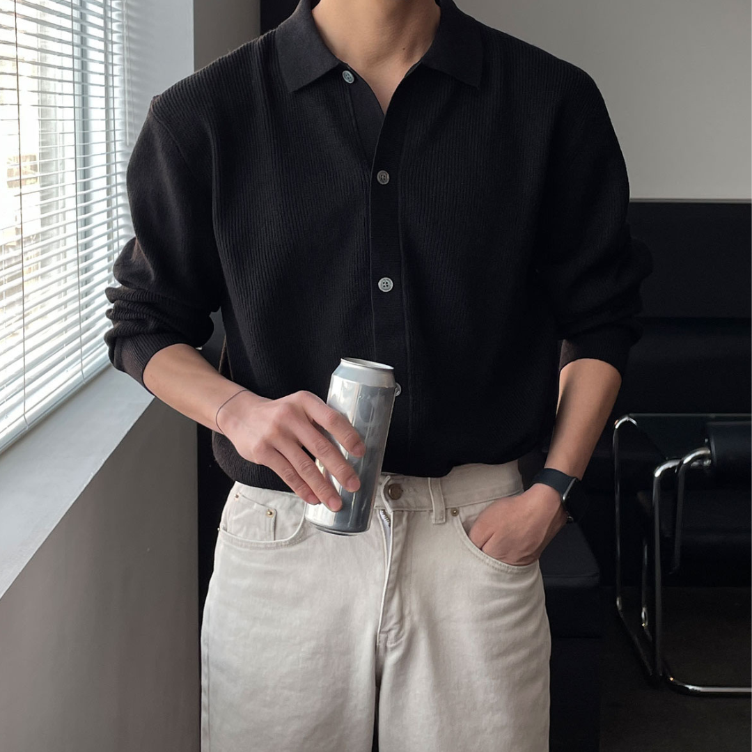 【In Stock】Cashmere Collared Knitwear