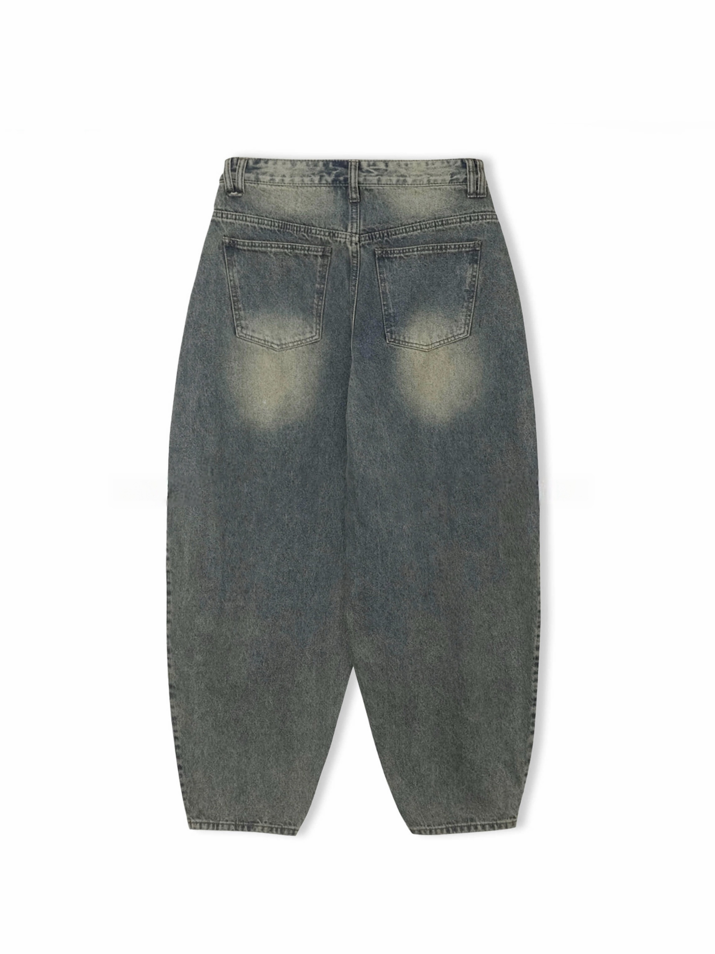 Washed Denim Balloon Pants