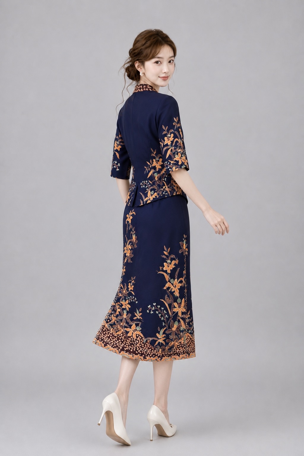 13001 Orient Bloom Printed Maxi Skirt