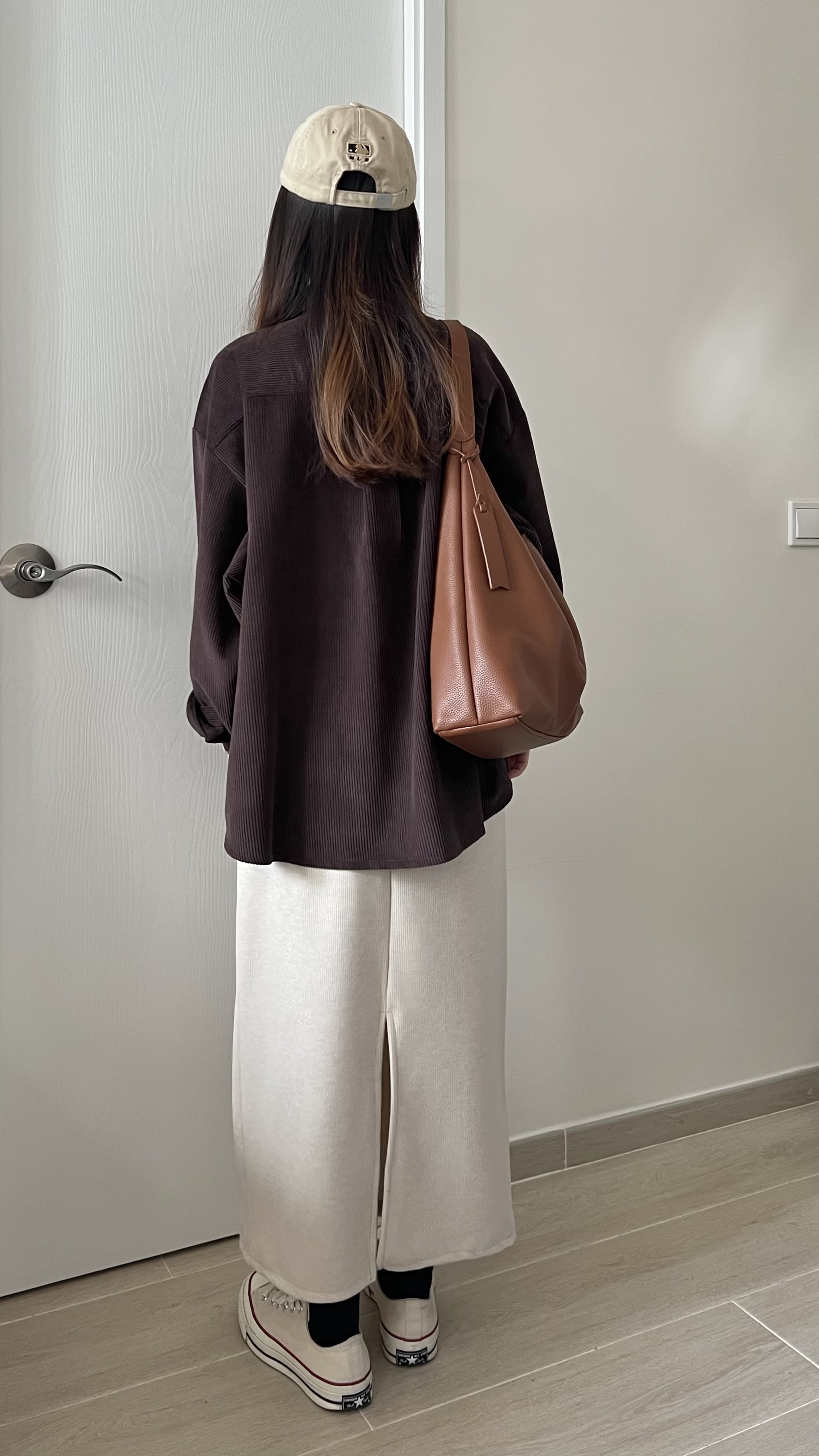 親膚軟熟細坑紋長裙 