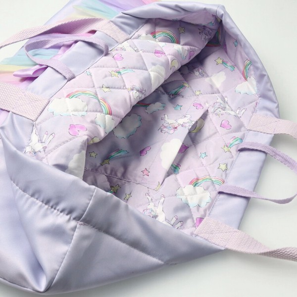 🆕【⭐訂購⭐】🇯🇵日本直送 🌀獨角獸 / 小熊刺繡 薄紗荷葉邊 絲帶 #功課袋🌀[ELBD-0034][260304]