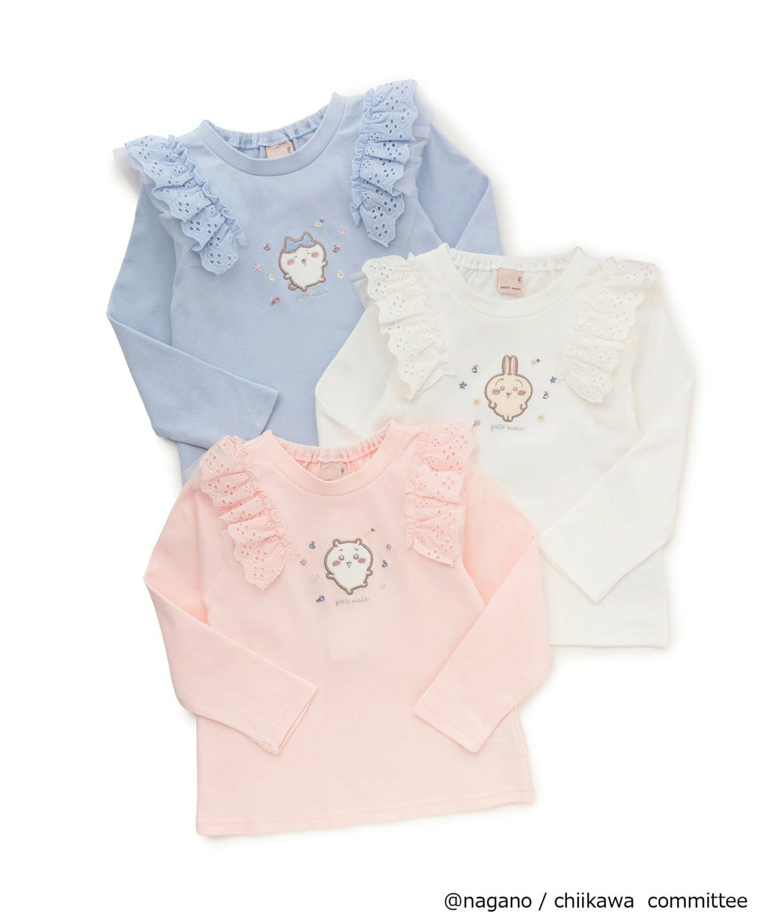 🆕【⭐訂購⭐】 🌀🇯🇵 日本直送🇯🇵 刺繡 #Chiikawa 薄紗荷葉邊肩袖 長袖Tee［3款選］🌀 [ELCA-0111][260329]