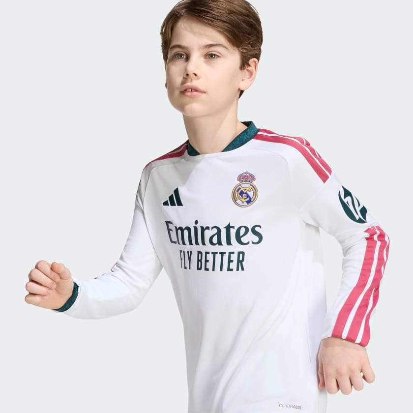 👑💎好比皇冠上鑽石與珍珠 Adidas Real Madrid 皇家馬德里 2026-27 主場童裝長袖球迷版球衣 (可加印字章) KC3947