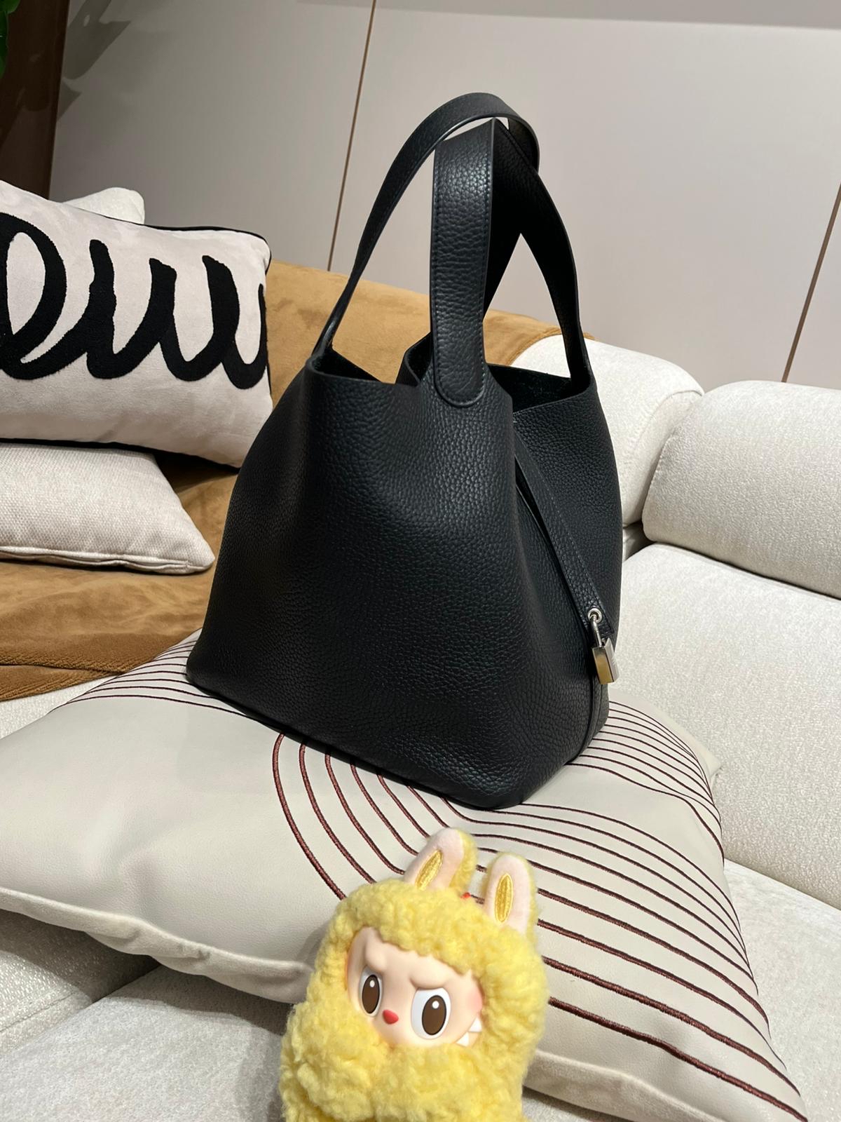 Hermes picotin 22,黑色銀扣,STAMP C 100%Authentic ,98%new  ✅key lock ✅dust bag