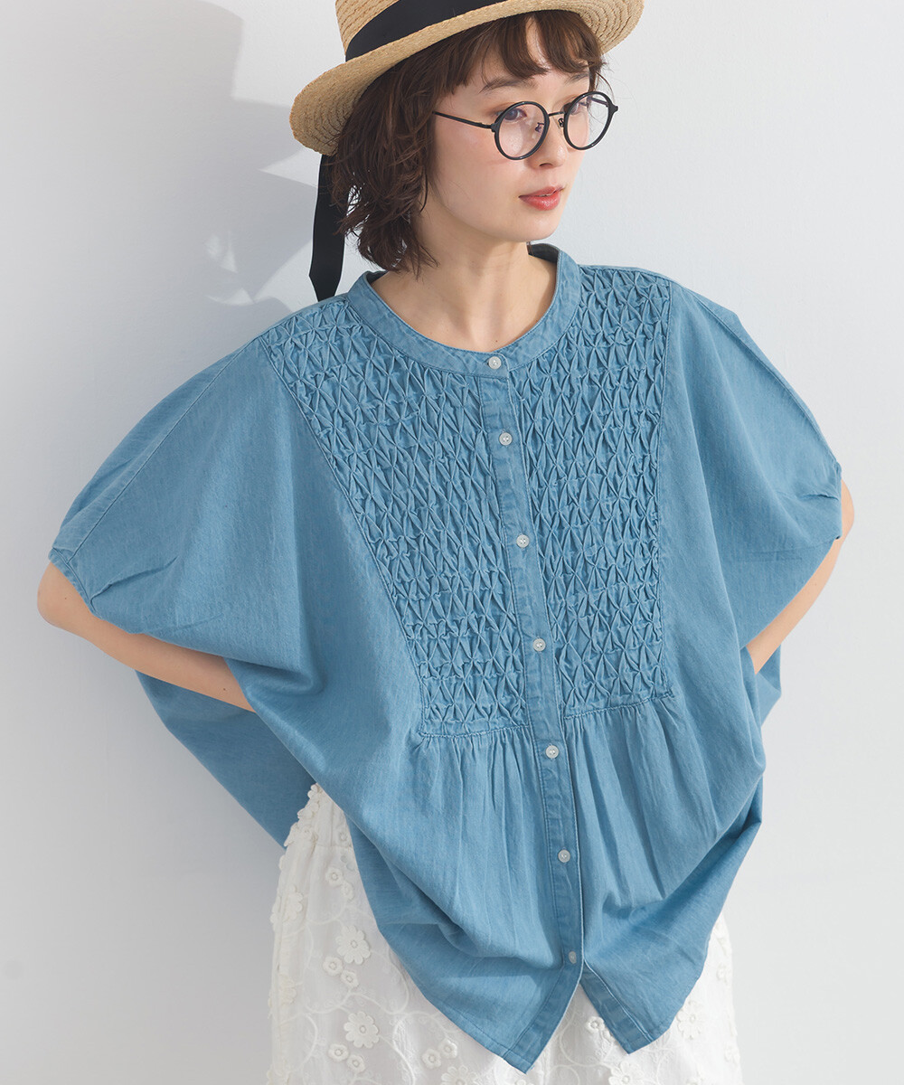 LP - 印度棉質鈕扣牛仔布襯衫 (淺藍色)