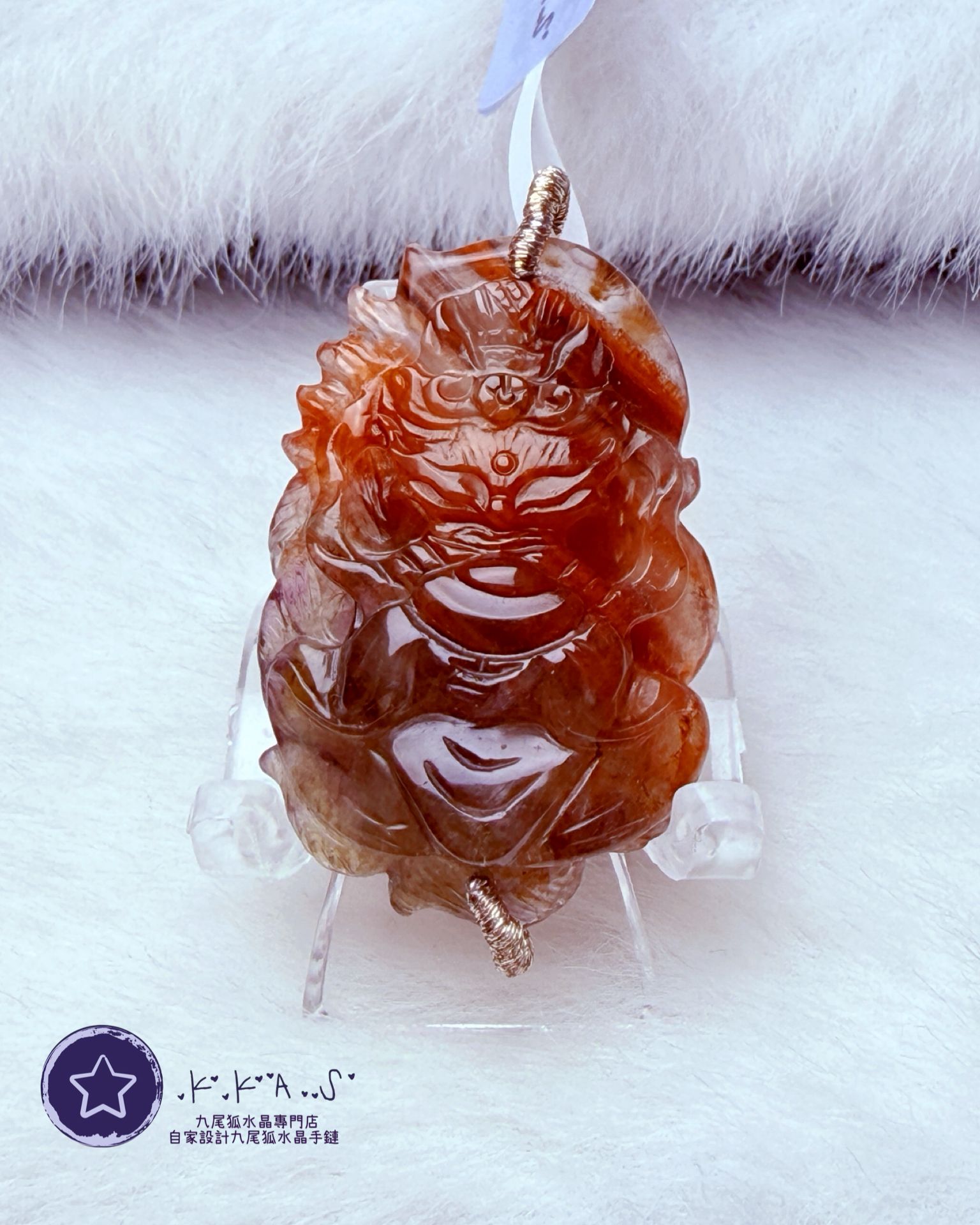 K00226 紅極光 鳳凰狐 - 吊墜/手牌兩用款